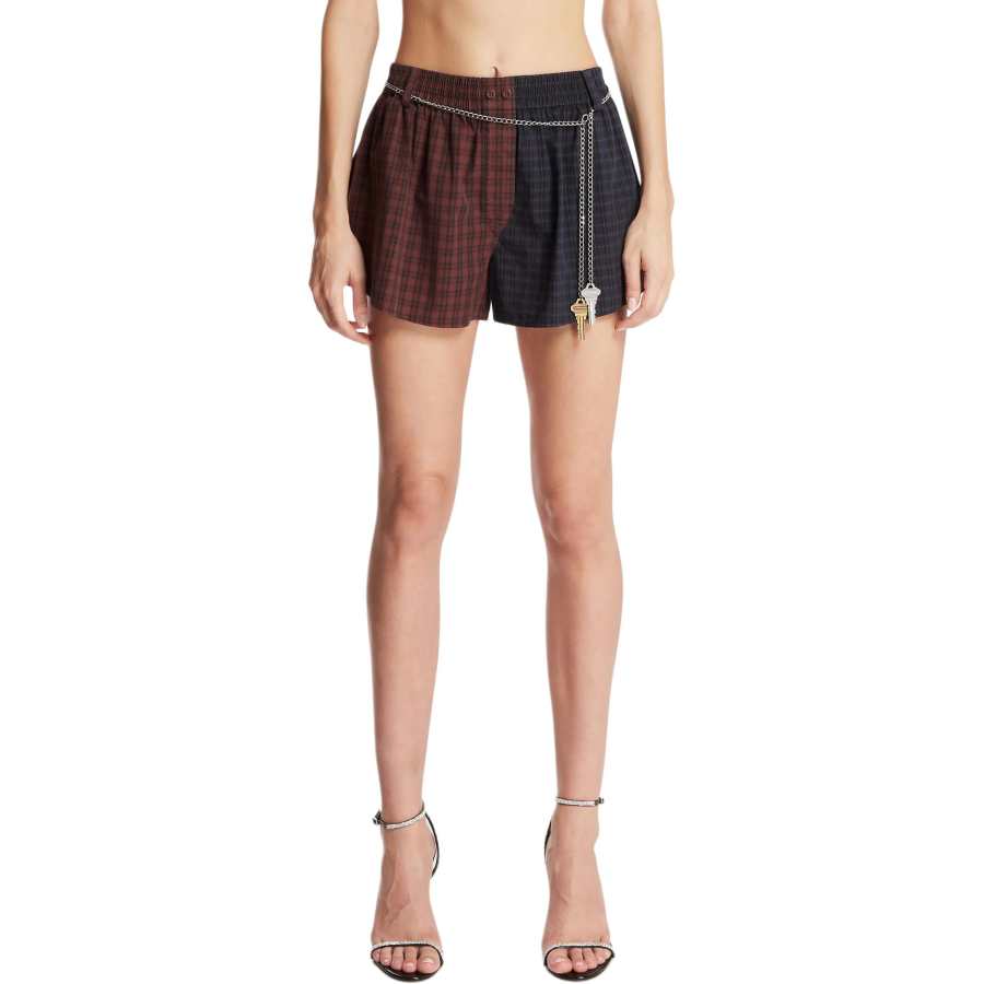 Alexander Wang Alexander Wang plaid chain-belt shorts