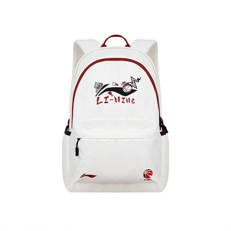Li-Ning Li Ning Polyester Backpack Unisex White Red