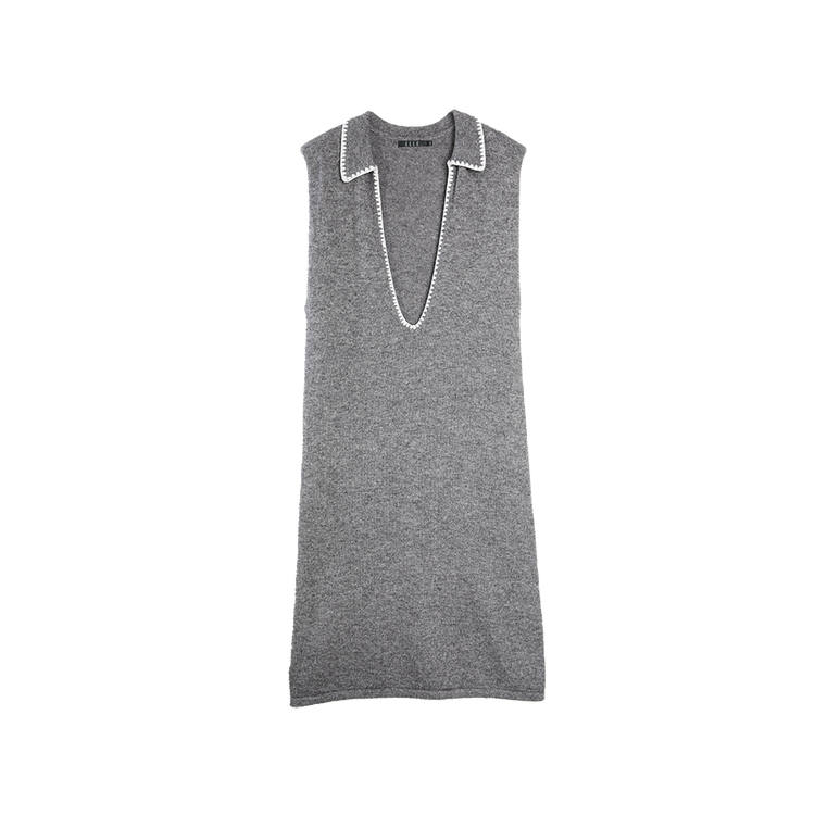 ELLE Sleeveless Dresses Women's Medium Gray V Neck Moderate Mid Length