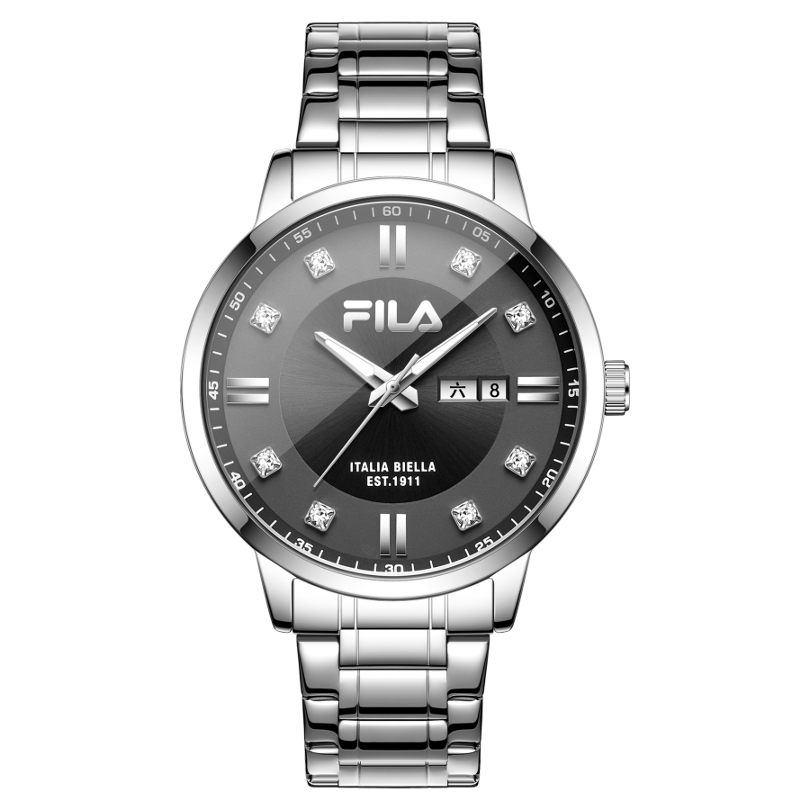 FILA Luxury Business Collection Wrist Watches Mechanical Movement Steel Strap White Dial Men's Watches
