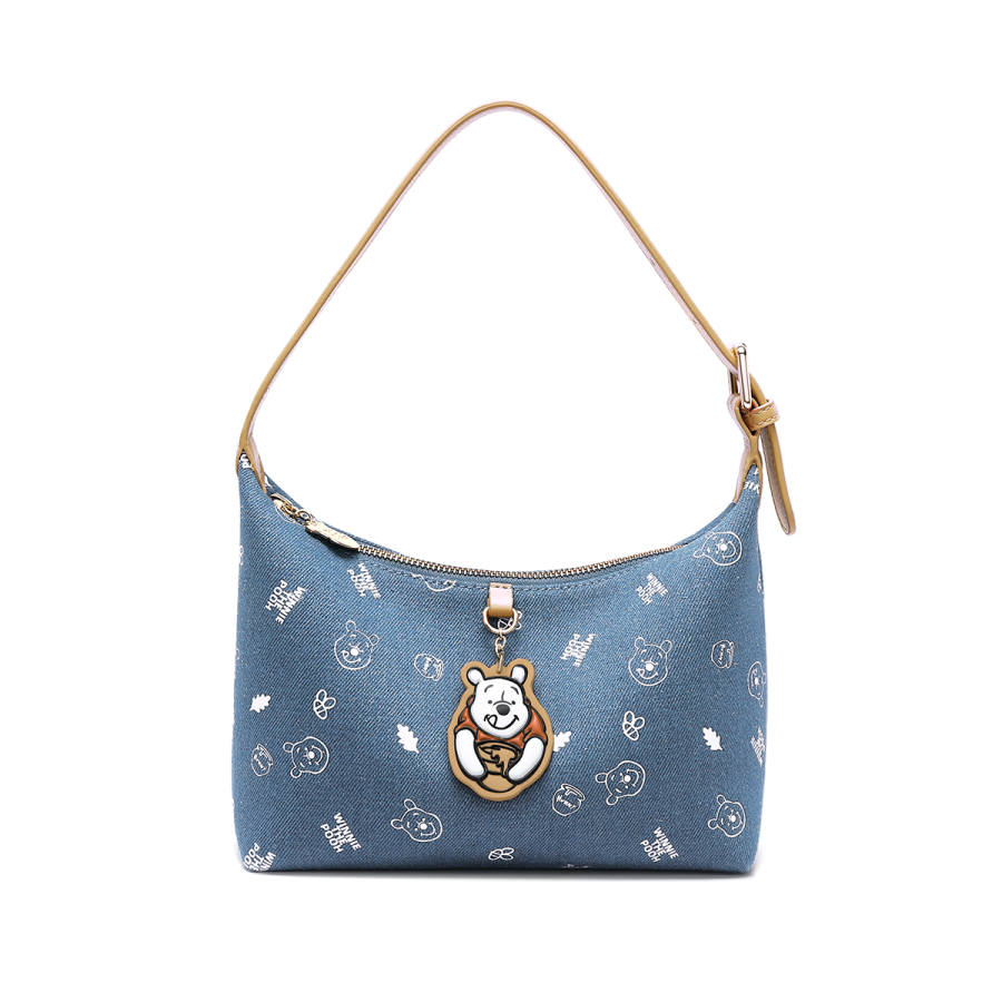 Disney Winnie The Pooh Fabric Shoulder Bag Regular Women's Denim Blue