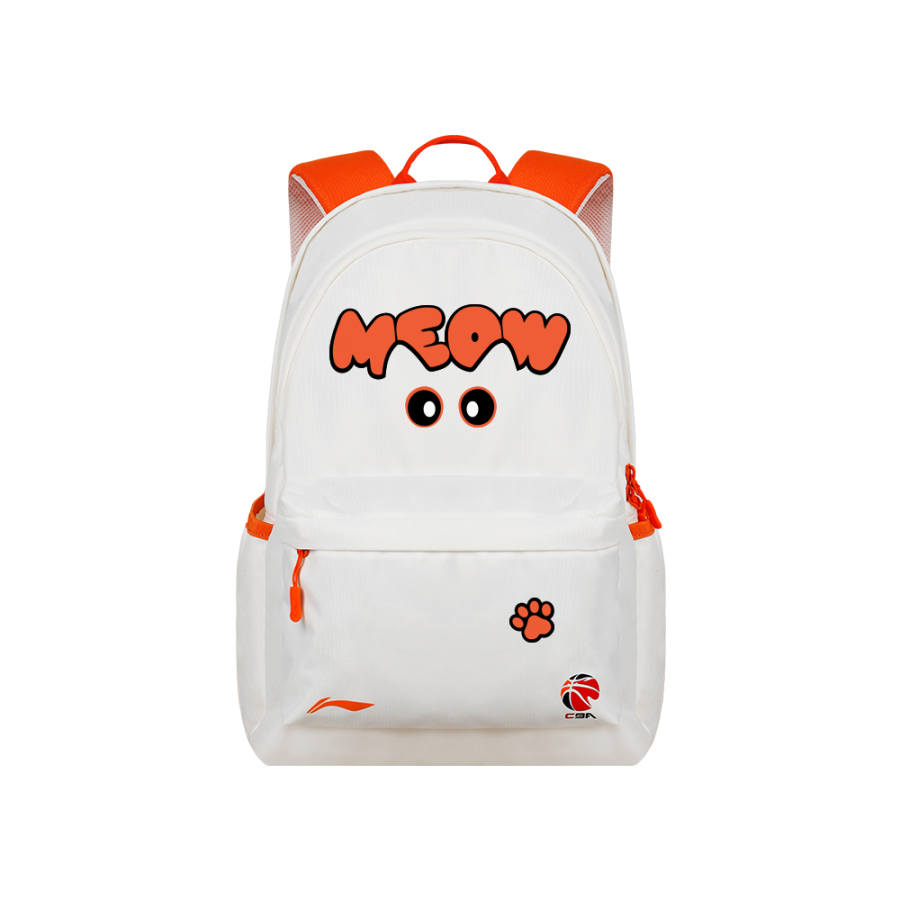 Li-Ning Li Ning Polyester Backpack Regular Unisex White Orange
