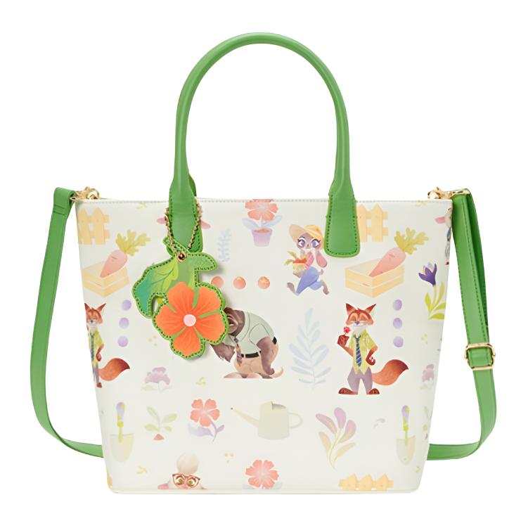 Disney Cotton Tote Bag, Shopping Bag, Crossbody Bag, One Shoulder Handbag Unisex White & Green