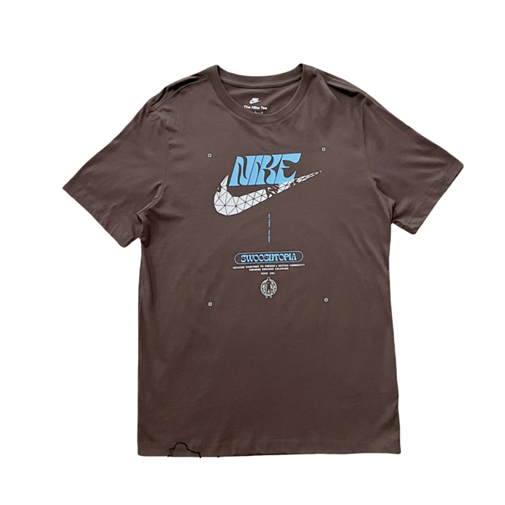 Nike Nike Swoosh T Shirts Men's Brown Crew Neck Moderate