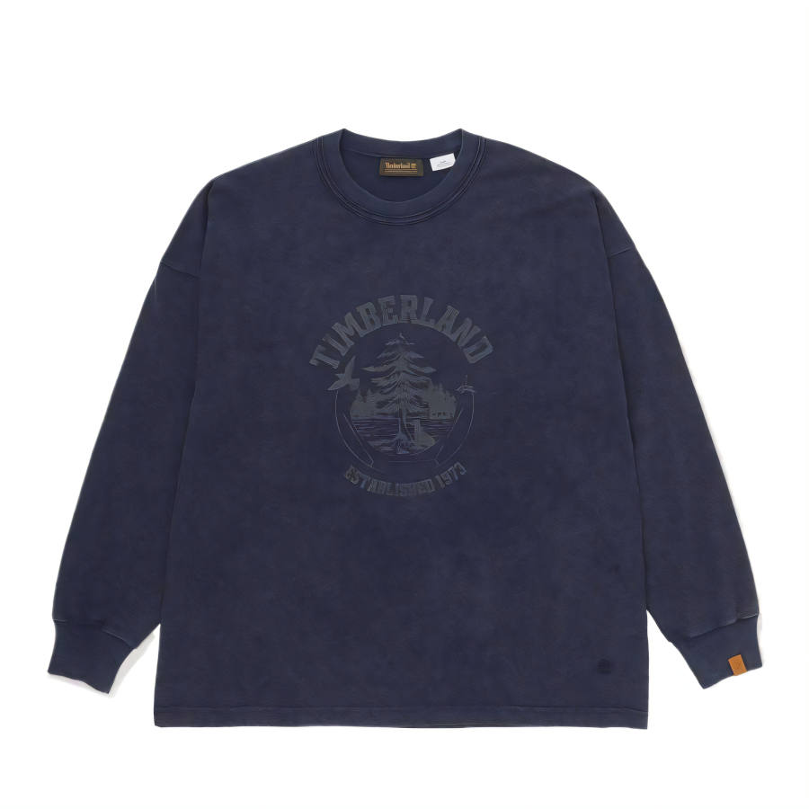 Timberland T Shirts Unisex Dark Blue Crew Neck Moderate