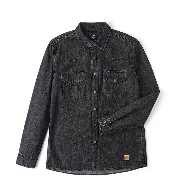 Lee Lee Denim Jackets Men's Black Lapel Moderate Straight Fit