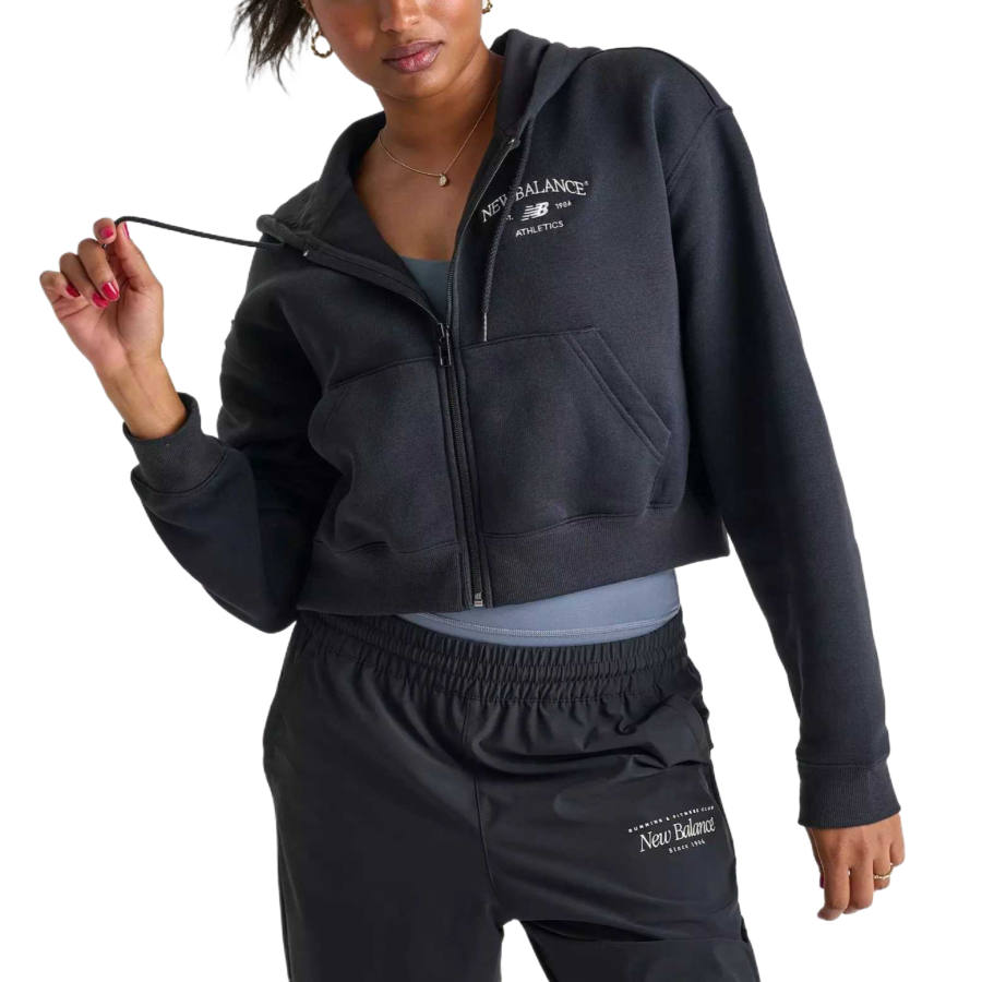 New Balance New Balance Sweatshirts Women's Black Hooded Moderate