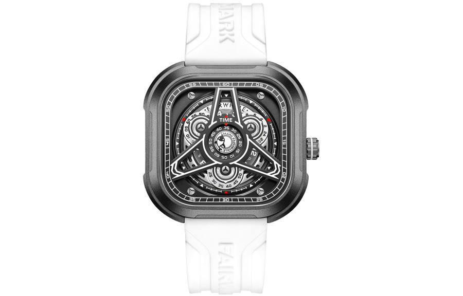 FAIRWHALE Orca Collection Men's Watch Quartz Movement Silicone Strap Watch Men's Watches Black Dial