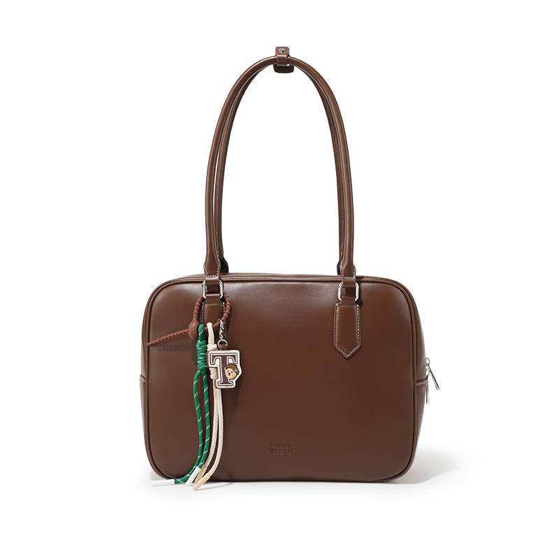Teenie Weenie Pu Shoulder Bag Large Women's Preppy Brown