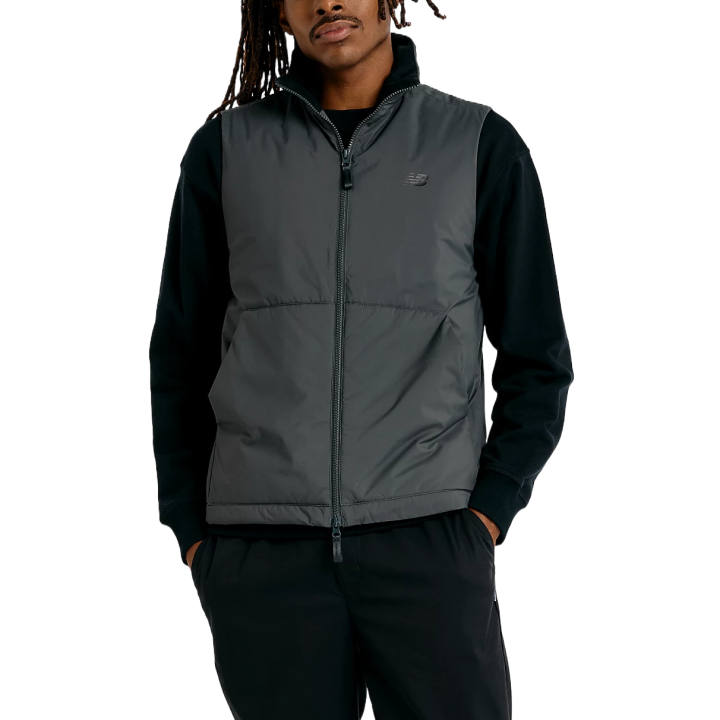 New Balance New Balance Vests Men's Asphalt Black Stand Collar Other