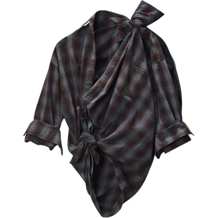 Alexander Wang Alexander Wang plaid one-shoulder shirt