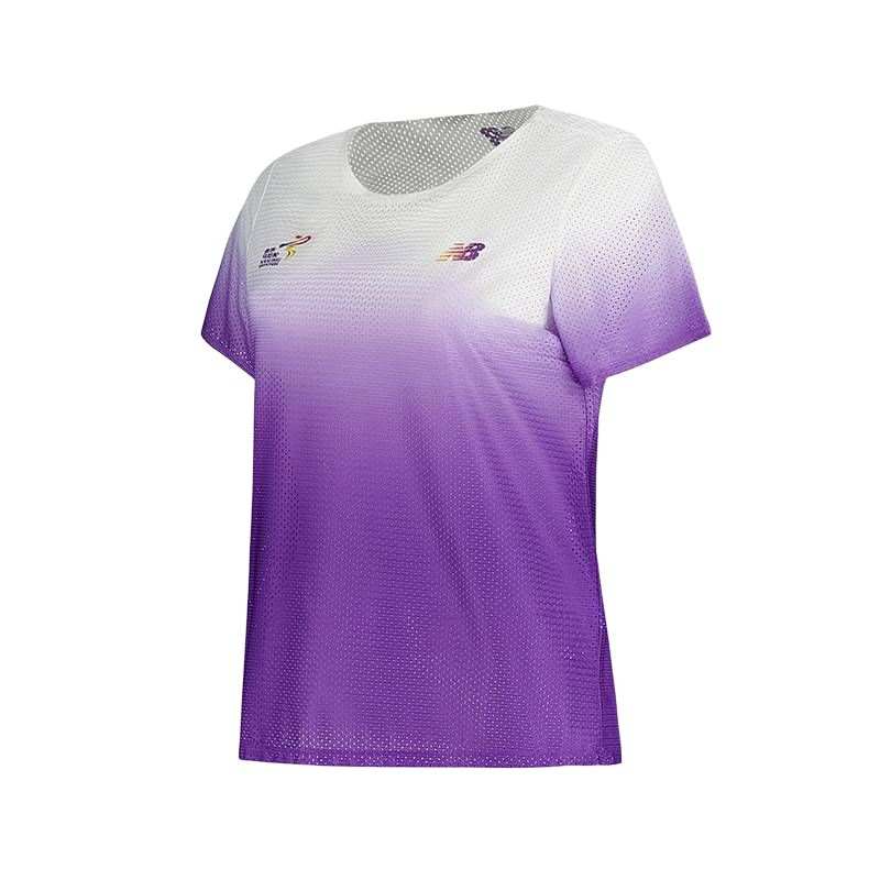 New Balance New Balance T Shirts Women's Purple/White Crew Neck Moderate Other