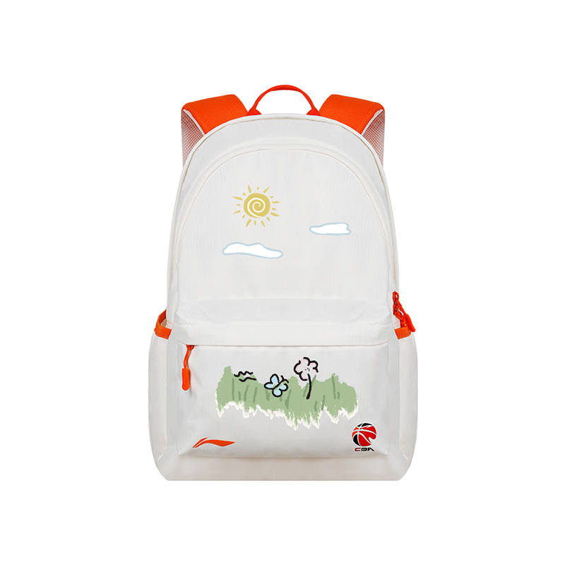 Li-Ning Li Ning Polyester Backpack Regular Unisex White Orange