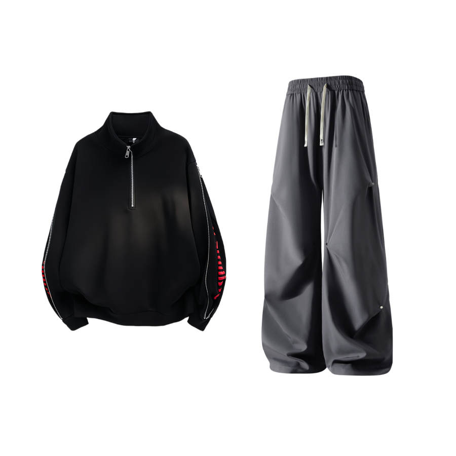 X1617 X1617 Sweatshirt Sets Unisex Stand Collar Thickened