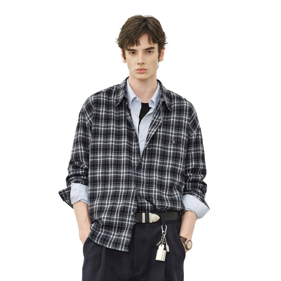 714STREET Shirts Unisex Pointed Collar Thickened Other