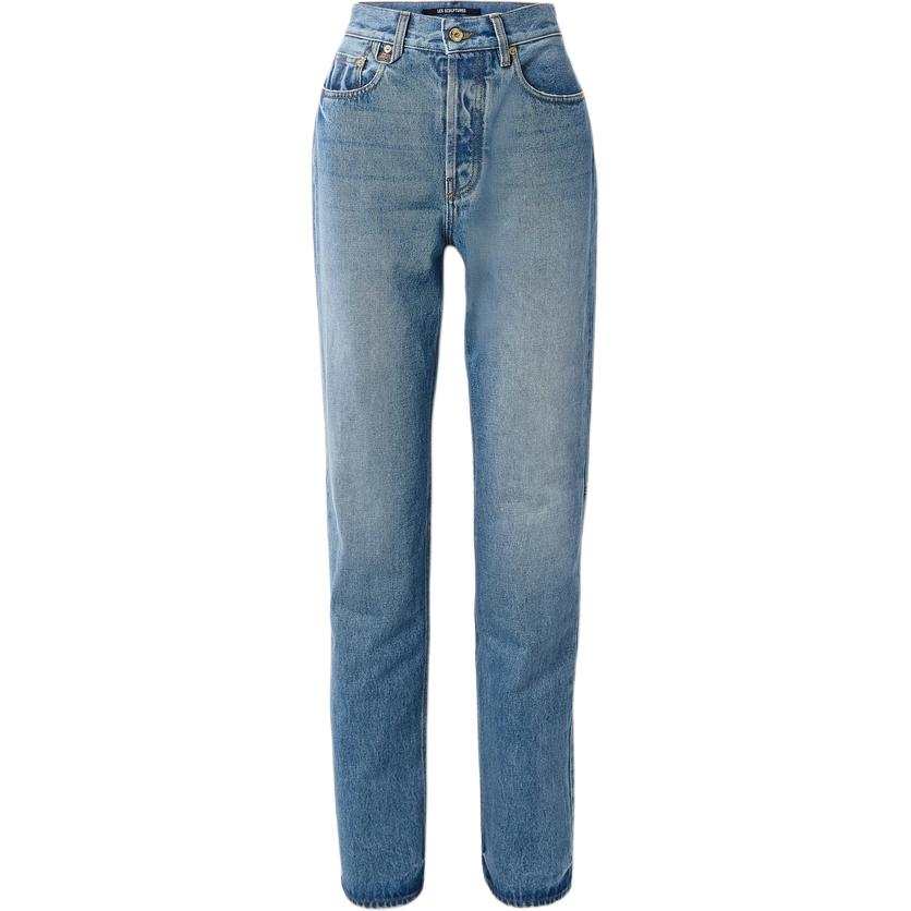 Jacquemus Jeans Women's Blue Moderate Straight Fit Pants