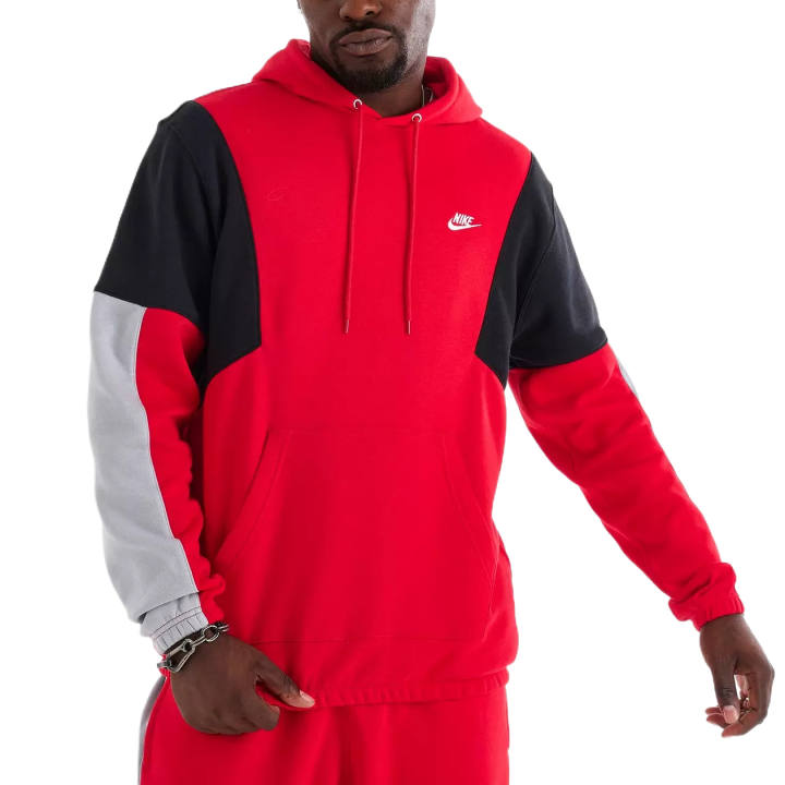 Nike Nike Club Sweatshirts Men's Red Black Hooded Moderate Regular