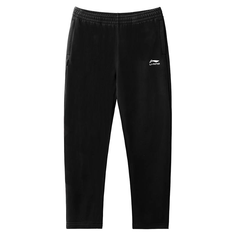 Li-Ning Li Ning Solid Color Logo Elastic Casual Fleece Lined Straight Fit Pants Knitted Sweatpants Men's