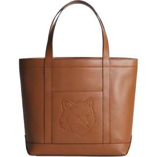 Maison Kitsune Cow Leather Handbag Medium Women's Brown