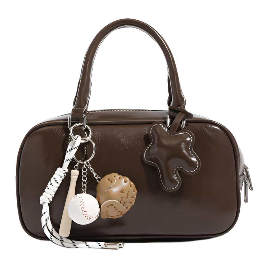 PAYOT Synthetic Leather Bowling Bag, Shoulder Bag, Handbag Women's Multicolor