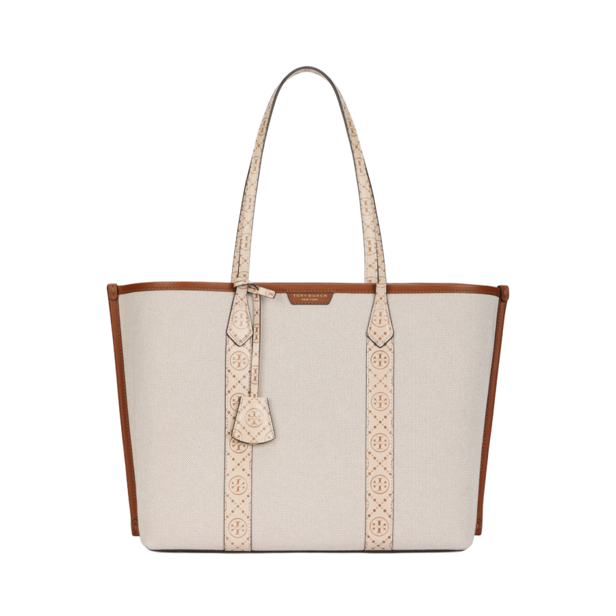 TORY BURCH Perry Canvas One Shoulder Handbag Women's Cream