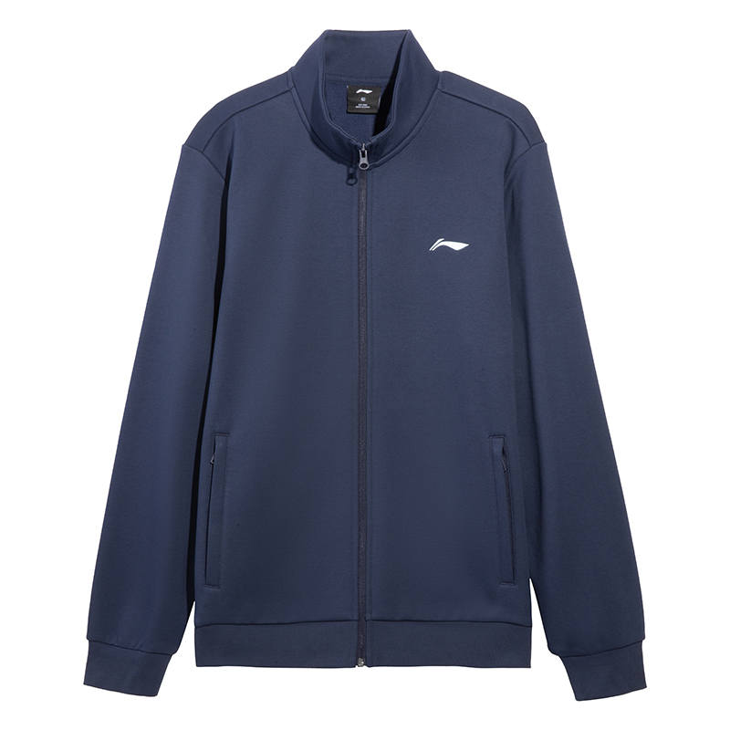 Li-Ning Li Ning Sweatshirts Unisex Midnight Voyage Blue Crew Neck Moderate Cardigan