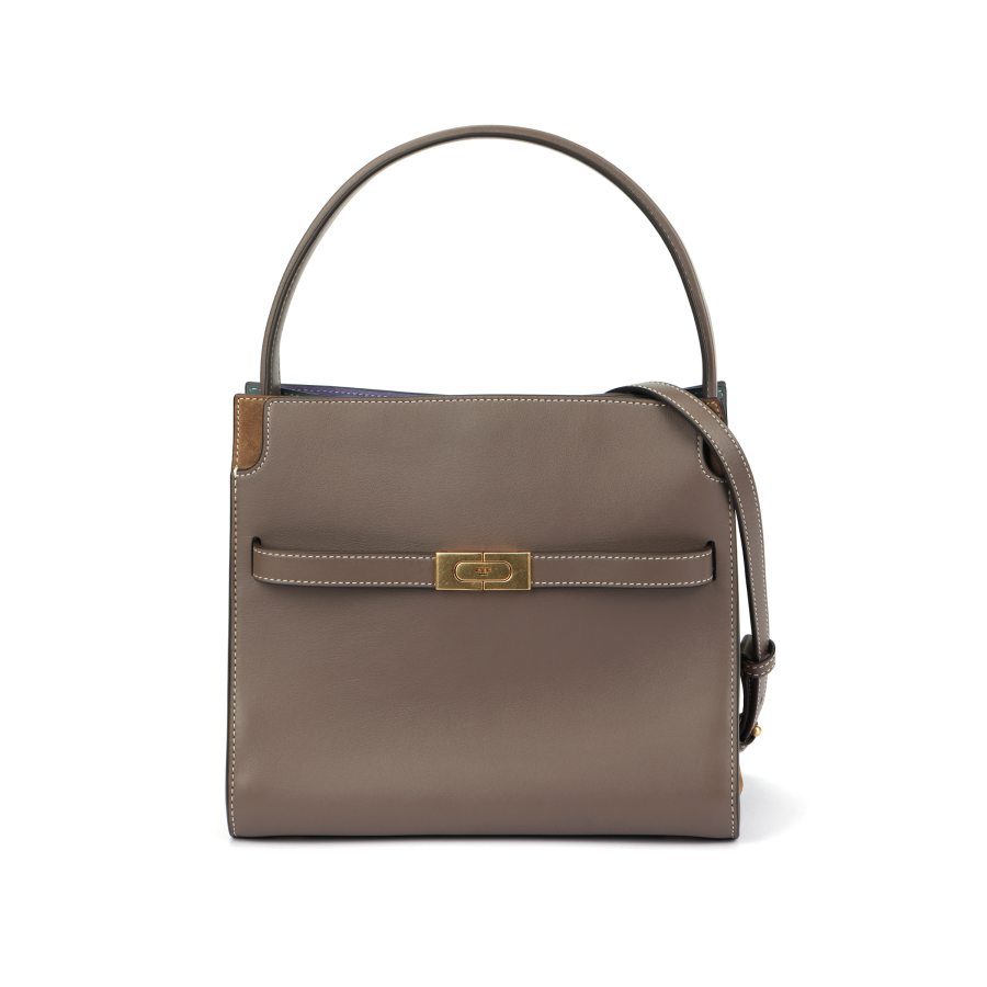 TORY BURCH Lee Radziwill Leather Shoulder Bag, Crossbody Bag, Handbag Small Women's Shell