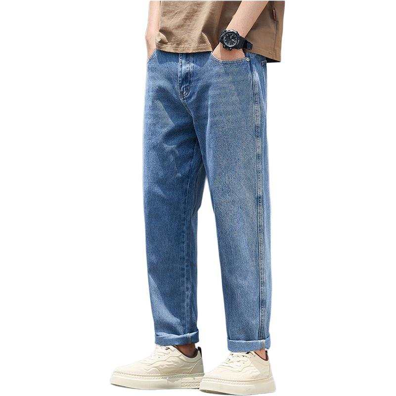 Tonlion Jeans Unisex Light Blue Thin Straight Fit Pants
