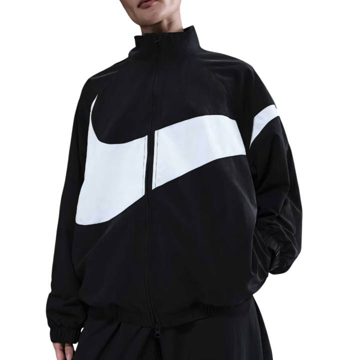 Nike Nike Swoosh Jackets Women's Black/Black/White Stand Collar Moderate Soft Shell