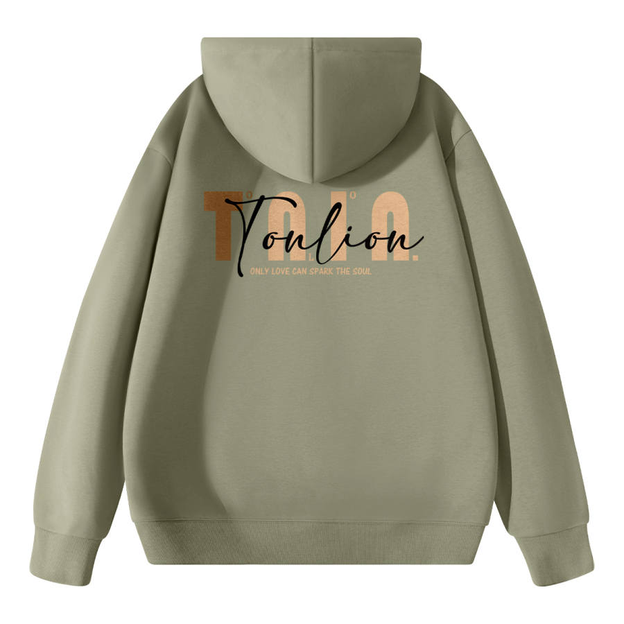 Tonlion Sweatshirts Unisex Hooded Moderate Cardigan