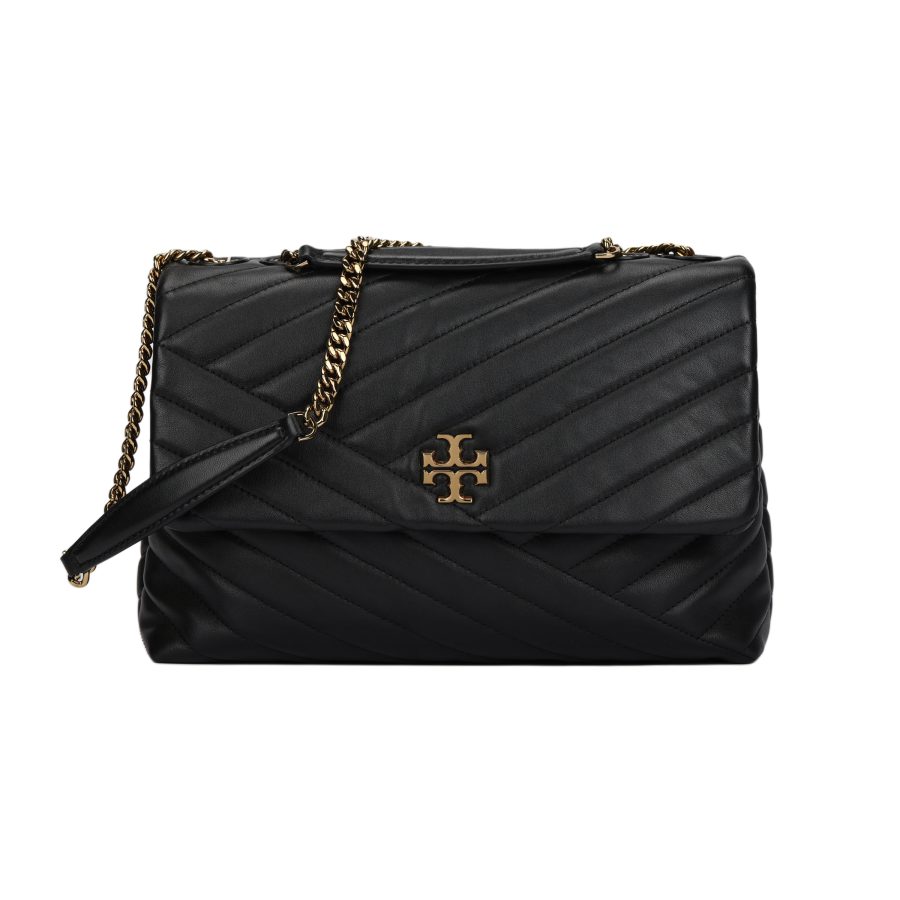 TORY BURCH Kira Sheepskin Shoulder Bag, Crossbody Bag Large Women's Black Gold