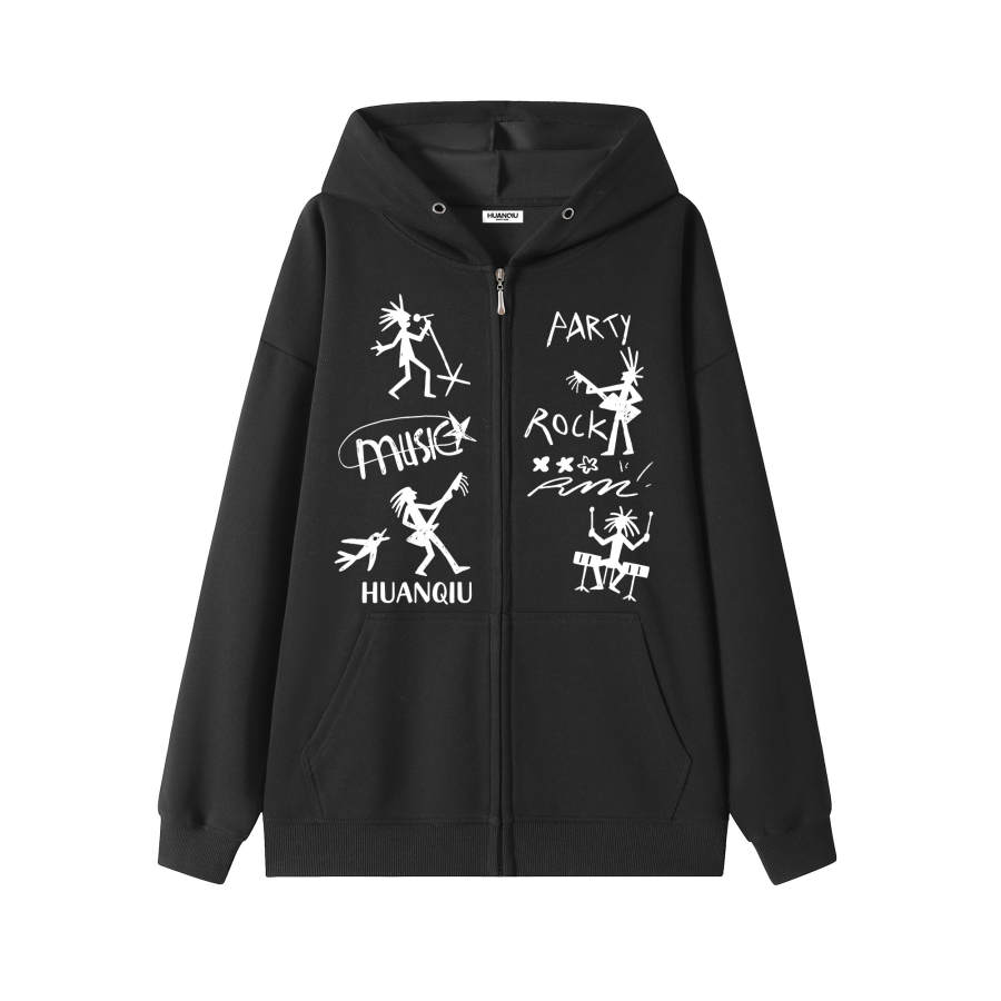 HUANQIU Sweatshirts Unisex Hooded Moderate Regular