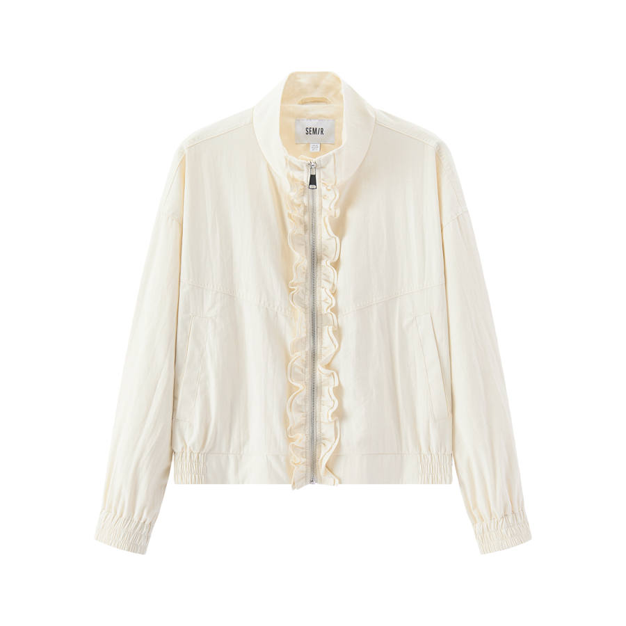 Semir Jackets Women's Raw White 10102 Stand Collar Moderate Other