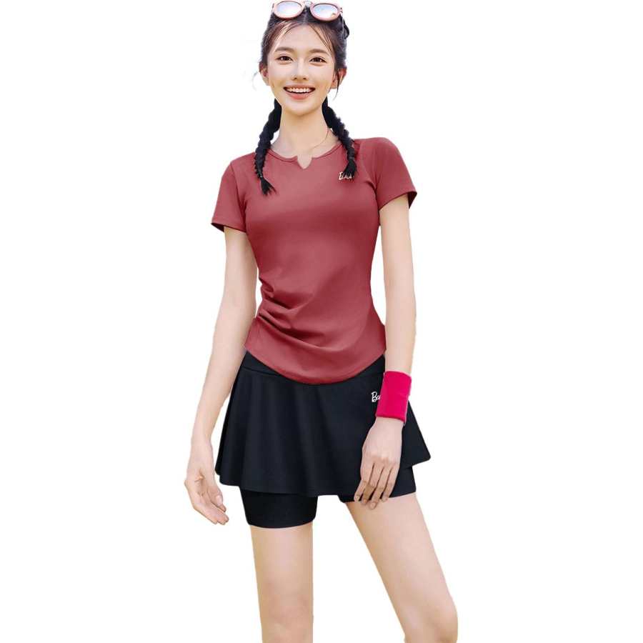 Barbie Fitness Sets Women's V Neck Thin