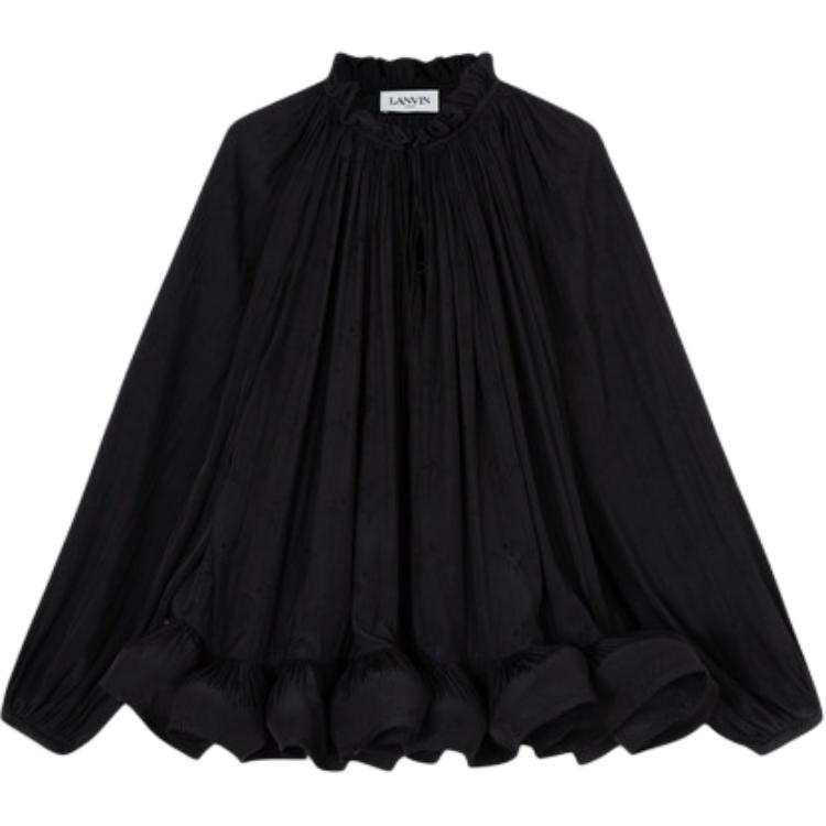 Lanvin Shirts Women's Black V Neck Moderate Other
