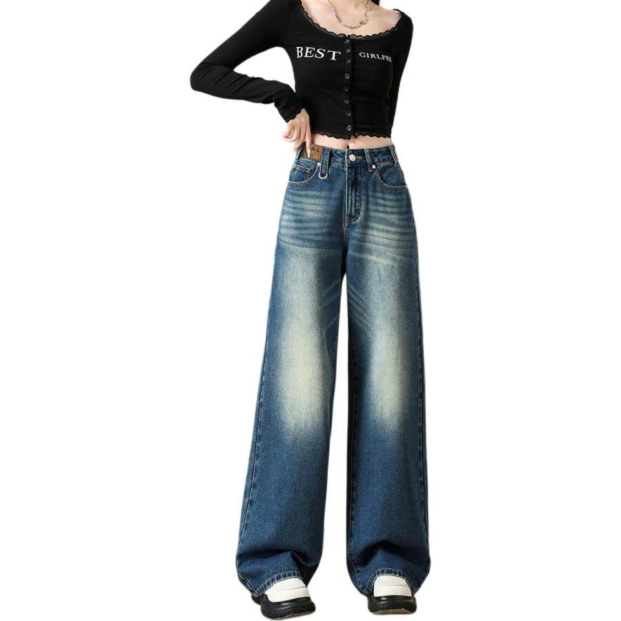 BALENO Jeans Women's Vintage Blue Moderate Wide Leg Pants