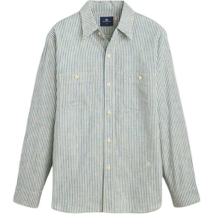 Levis Levis Shirts Men's Indigo Stripes Lapel Moderate