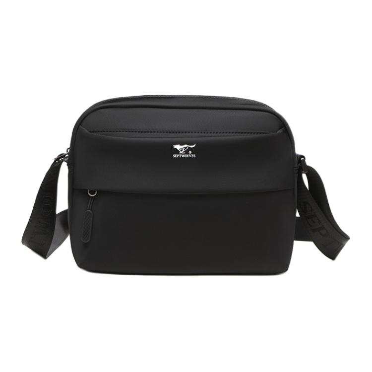 SEPTWOLVES SEPTWOLVES Fabric Shoulder Bag, Crossbody Bag Medium Men's Black