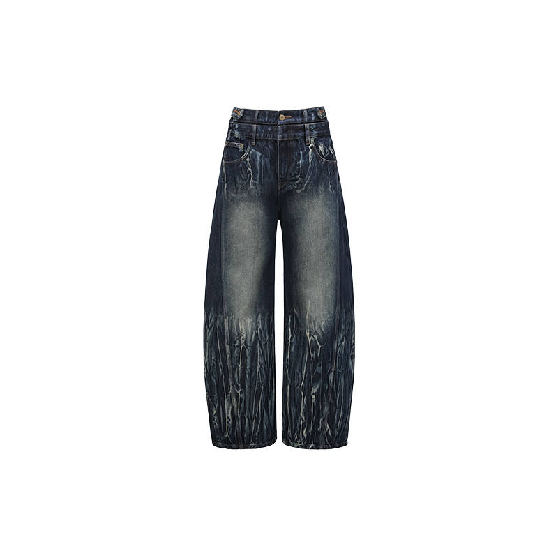 Feng Chen Wang tie-dye double-waistband jeans