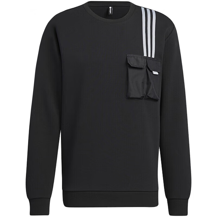 Adidas Neo Sweatshirts Men's Black Crew Neck Moderate