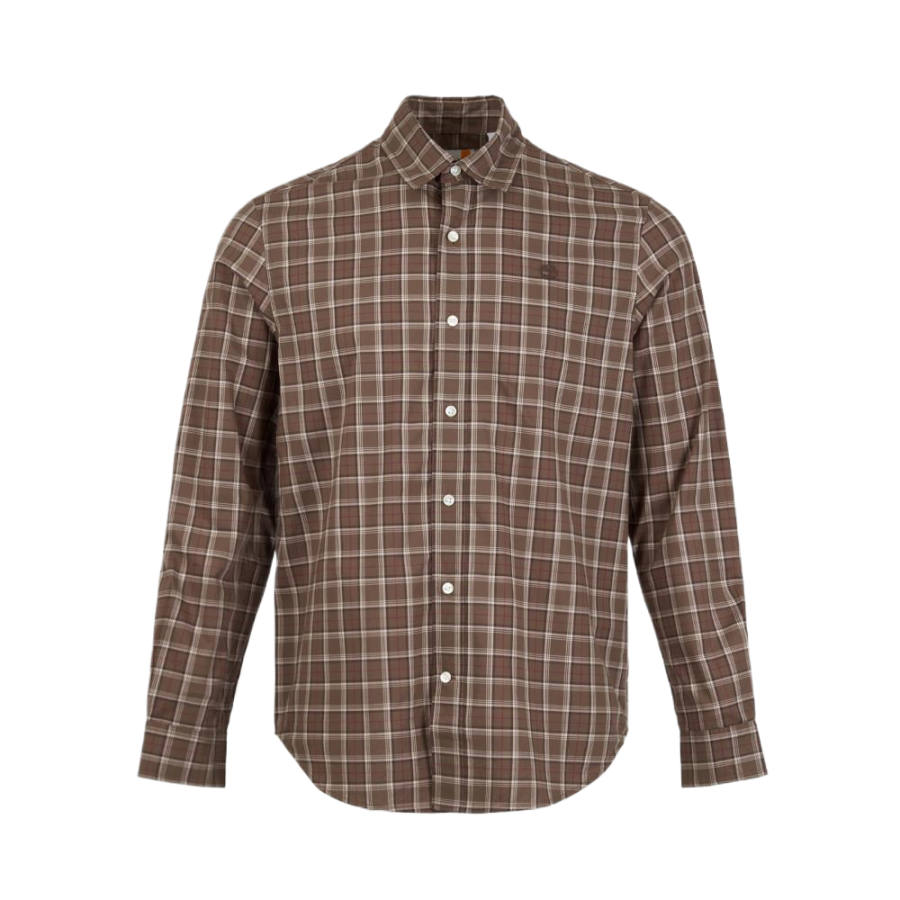 Timberland Shirts Men's Brown Plaid Lapel Moderate Other