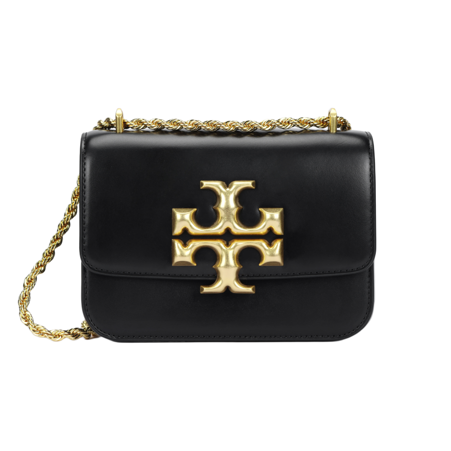 TORY BURCH Eleanor Cow Leather Small Square Bag, Crossbody Bag, Shoulder Bag Small Women's Black