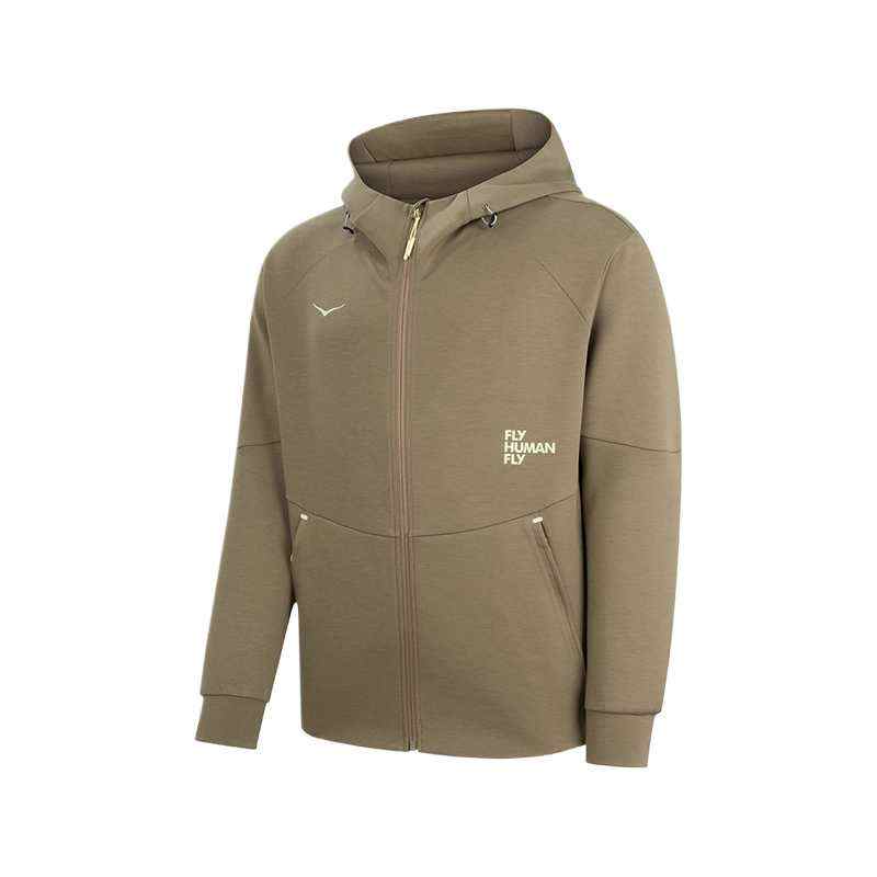 HOKA ONE ONE Jackets Men's Wild Mushroom Color Hooded Moderate Other