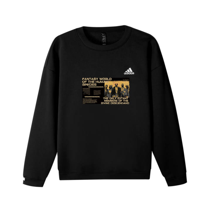 Adidas Adidas Fleece Lined Business Suit With VLABEL Logo Printed Pattern Crew Neck Pullover Long Sleeved Sweatshirt Unisex