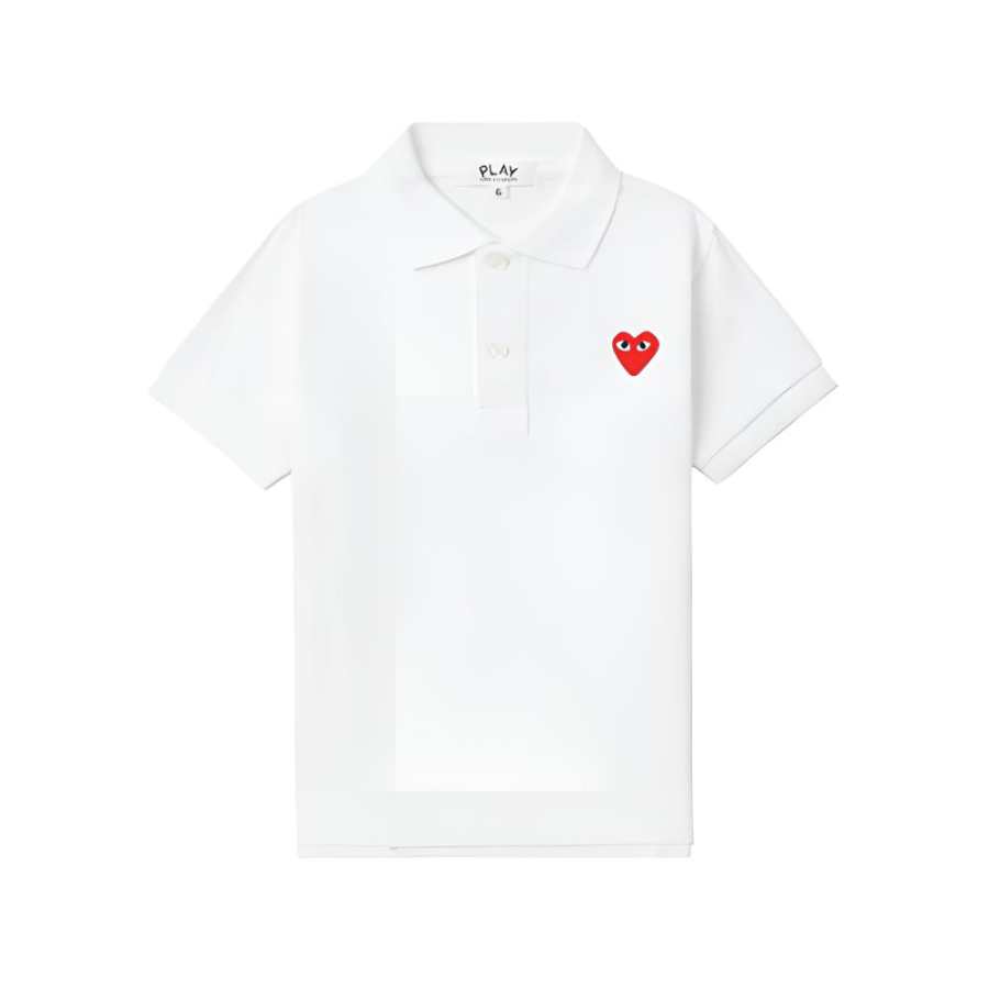 CDG Play Kids T Shirts Polo Collar Moderate