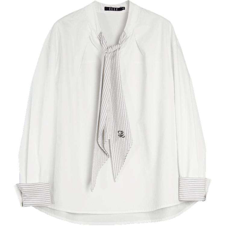 ELLE Shirts Women's White Stand Collar Shirt