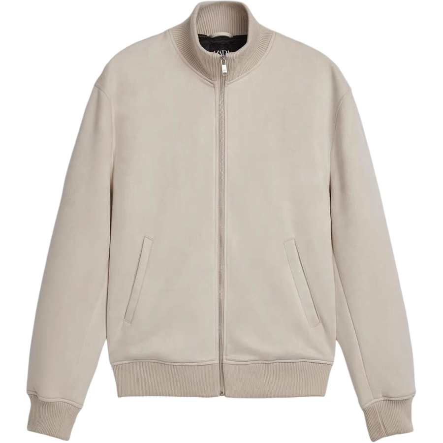 ZARA ZARA Jackets Men's Beige Stand Collar Moderate Pilot