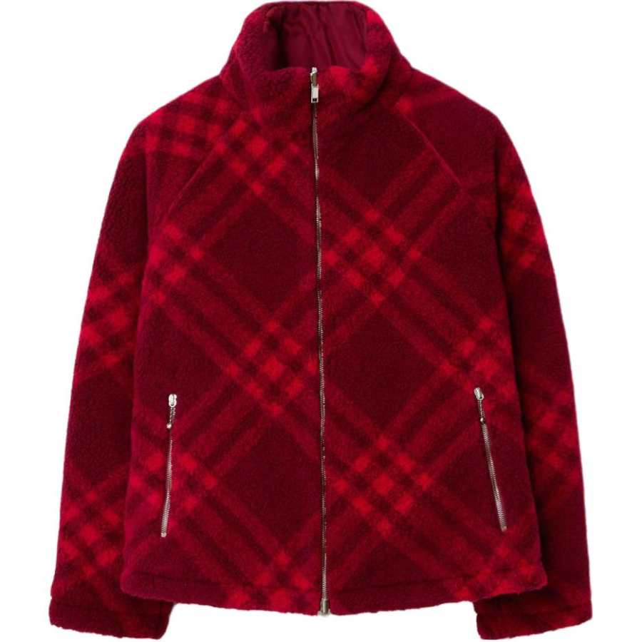 Burberry Burberry Checked Reversible Fleece Bomber Jacket