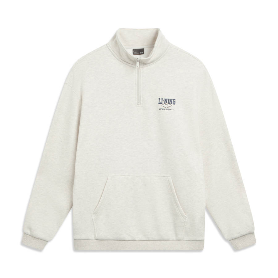 Li-Ning Li Ning Sports Life Collection Fleece Lined Thermal Stand Collar Sports Fashion Versatile Casual Couple Sweatshirt