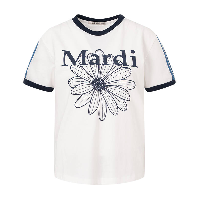 Mardi Mercredi flower ringer T-shirt